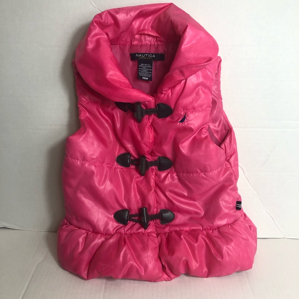 Nautica Puffy Girls Vest. Zip and Toggle Front 
 Size 18M